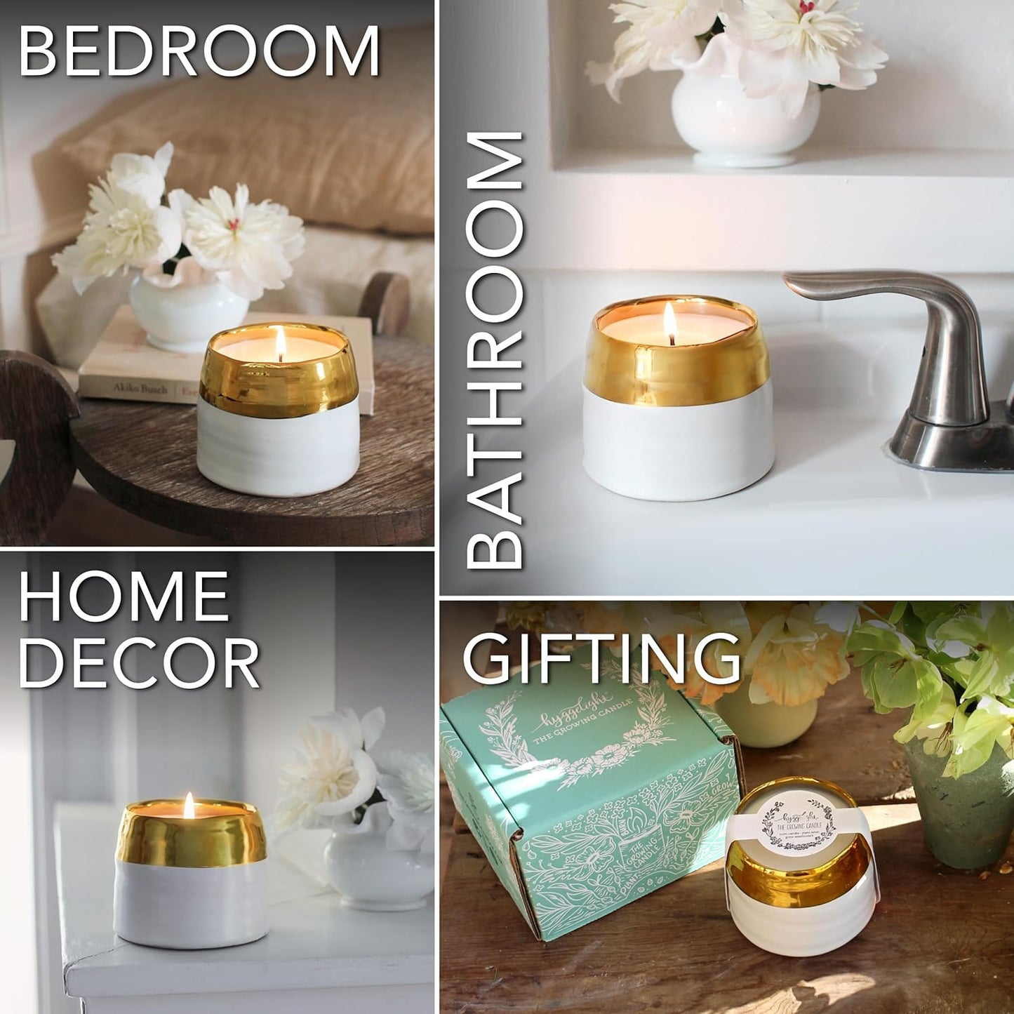 The Growing Candle, Lilac Scented Aromatherapy Candles, 10oz Pot, 100% Soy, Clara