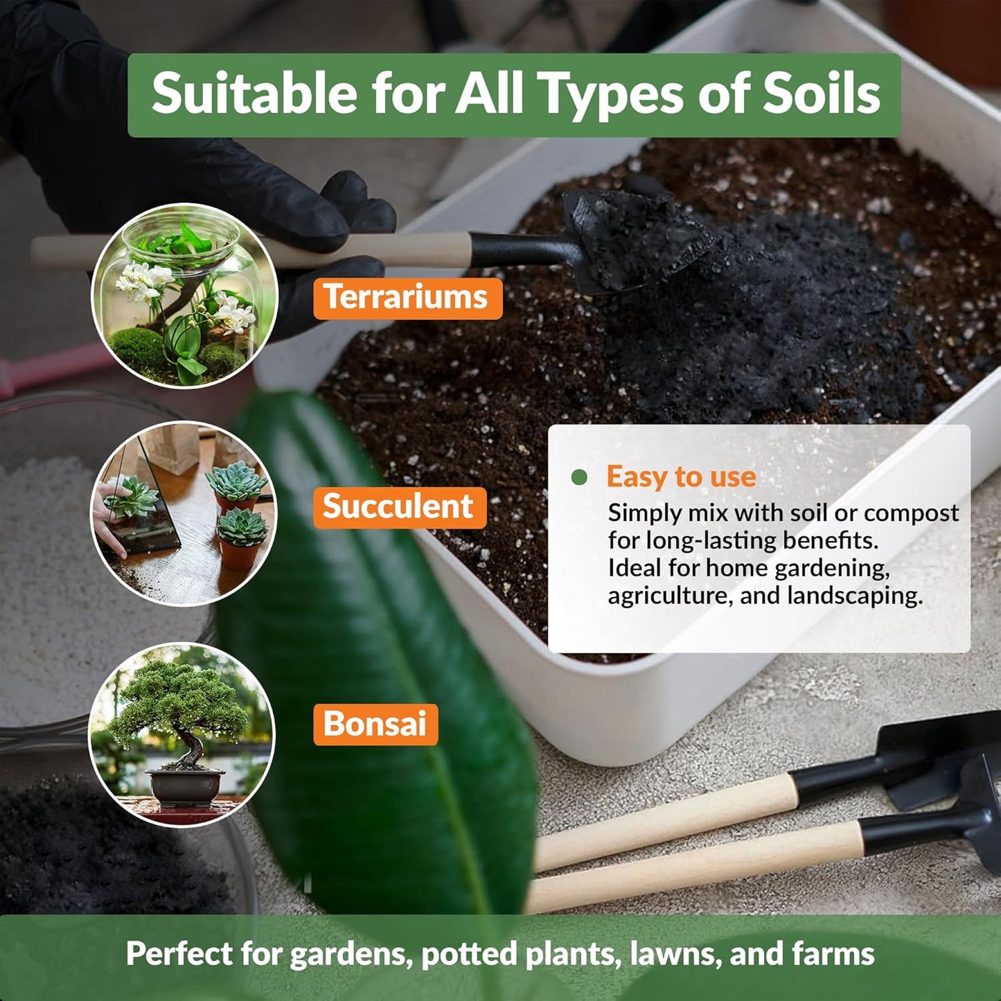 Premium Biochar Soil Enhancer – 100% Organic Charcoal Amendment for Improved Soil Health and Plant Growth (24 Quarts)