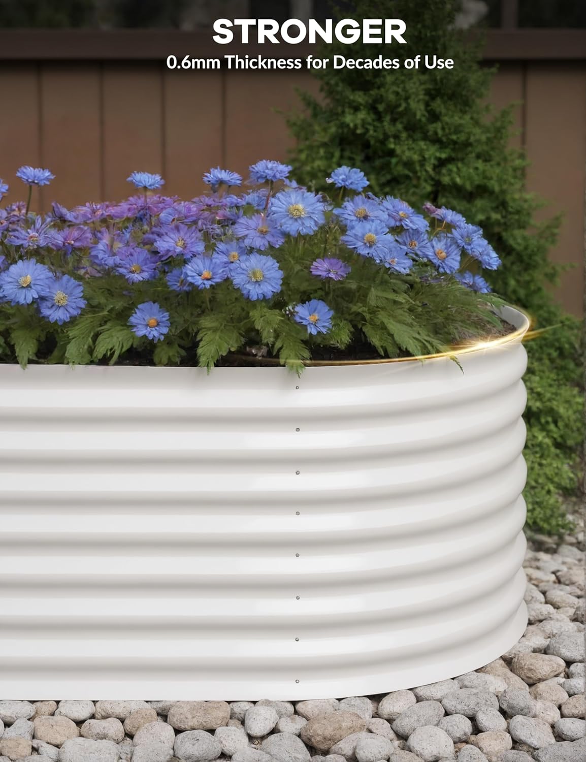 2 Pcs Raised Garden Beds Outdoor 8x4x2 ft - Galvanized Steel Planter Box for Vegetables, Flowers, Rust-Resistant Garden Box, Easy Assembly Raised Beds, Durable Planters for Outdoor Plants, Beige