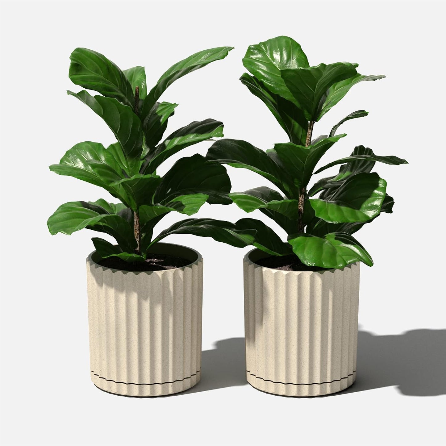 Veradek Demi Series Demi 6" Planter w/Tray - Sand, 2 Pack