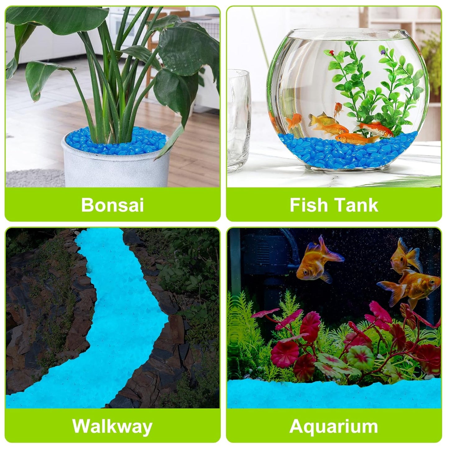 3000pc Glow in The Dark Rocks Outdoor Blue Rocks for Landscaping Glow in The Dark Blue Stones Glow Pebbles Glowing Rocks for Garden Luminous Stones Glowing Stones for Driveway Walkway,Blue