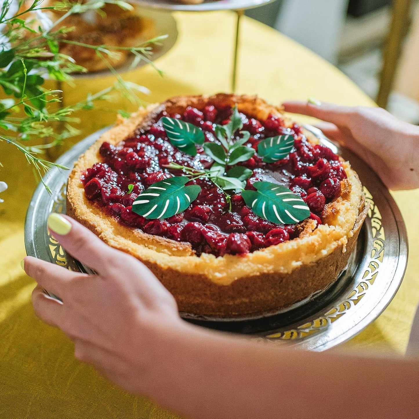 Sugar Robot - Edible Monstera Leaves Decor - Small Size - Edible leaves for cake decorating - Premium Crafted - Made in the USA Cake -Set of 24 (Monstera Leaf)