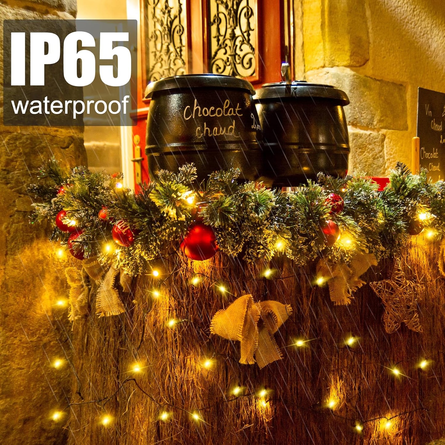 2 Pack-Solar String Lights, 78Ft 200 LED Solar Lights Outdoor with 8 Modes ,Solar String Lights Outdoor Waterproof for Yard, Fence,Balcony, Party,Christmas Tree Decorations (Warm White)