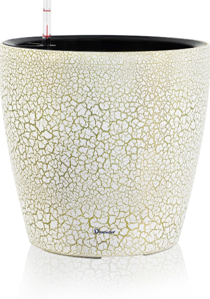 Dexceder 13x12 Self-Watering Planter with Wheels: Indoor & Outdoor Floor Standing Flower Pot with Water Level Indicator