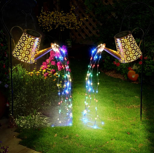Solar Watering Can Lights Review: Color-Changing Outdoor Garden Lights with Shepherd Hook
