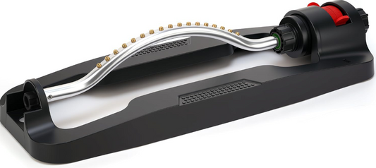 Garden Oscillating Lawn Sprinkler with 17 Brass Nozzles: Stable and Durable Coverage up to 3,600 Sq Ft