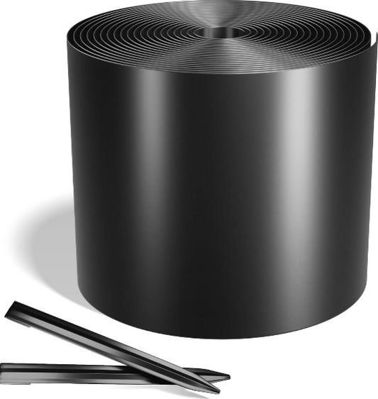 Worth Galvanized Steel Landscape Edging – 6" x 50' Flexible Metal Garden Border with Stakes for Lawn and Flower Beds