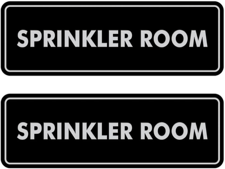 Signs ByLITA Standard Sprinkler Room Sign Review – Black/Silver Medium 2-Pack for Easy, Professional Wall Labeling