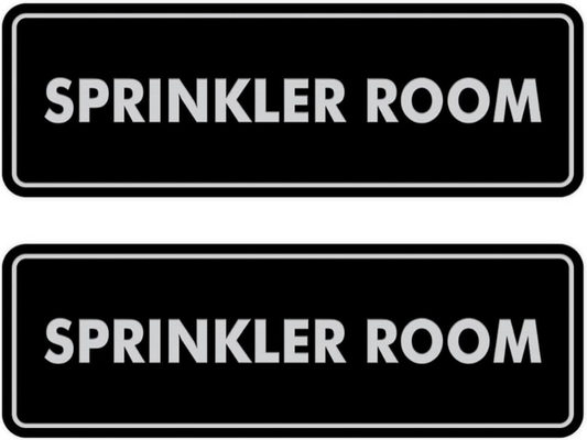 Signs ByLITA Standard Sprinkler Room Sign Review – Black/Silver Medium 2-Pack for Easy, Professional Wall Labeling