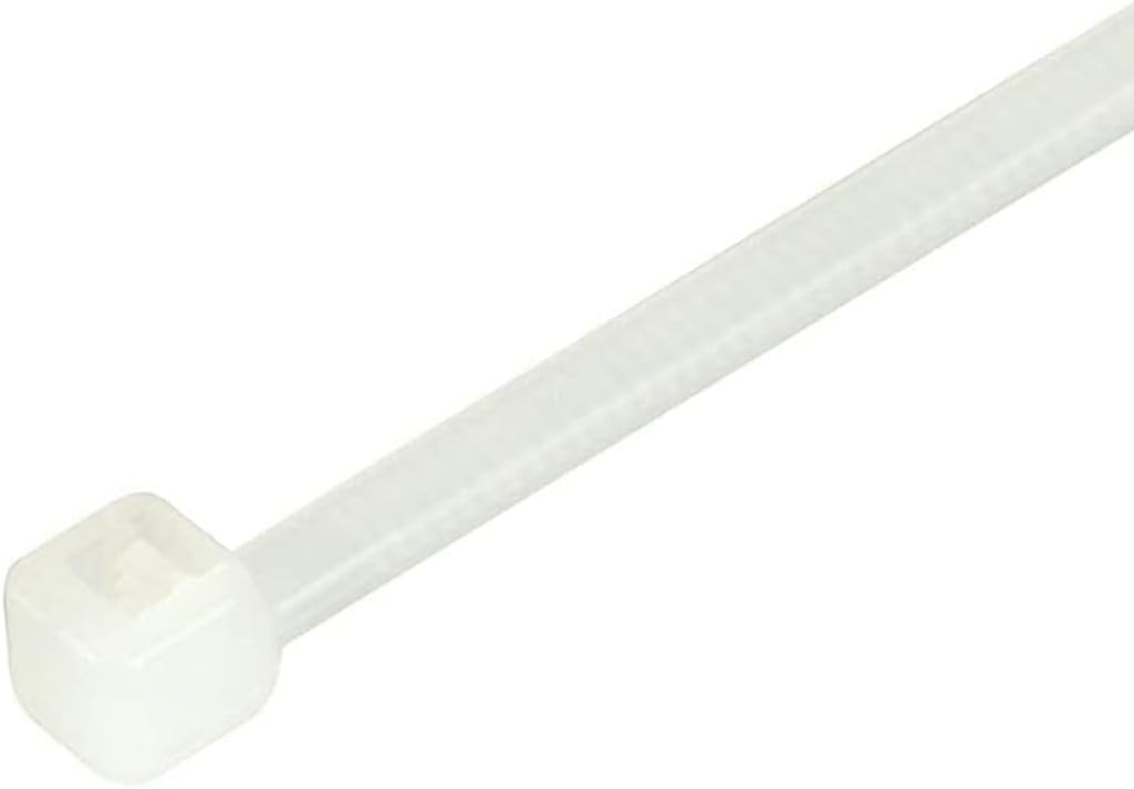 GTSE 8 Inch White/Clear Zip Ties, 100 Pack, 50lb Strength, UV Resistant Strong Nylon Cable Ties, Self-Locking 8" Tie Wraps
