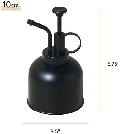 Modern Sprout Plant Mister, 8 oz Indoor Watering Can, Aesthetic Plant Sprayer & Water Mister Spray Bottle, Garden Watering Can for Seed Starting, Vintage-Inspired Gift for Green Lovers - Matte Black