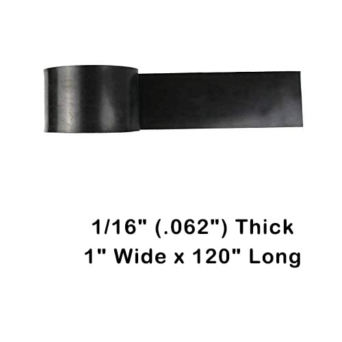 NABOWAN Solid Rubber Sheets,Strips,Rolls 1/16" (.062") Thick x 1" Wide x 120" Long, Thin Neoprene Rubber, Perfect for DIY Gasket Material, Sealing, Liner, Shield, Padding, Mat