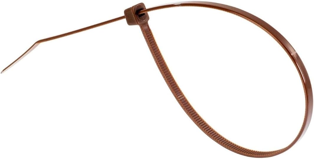 GTSE 6 Inch Brown Zip Ties, 100 Pack, 40lb Strength, UV Resistant Strong Nylon Cable Ties, Self-Locking 6" Tie Wraps