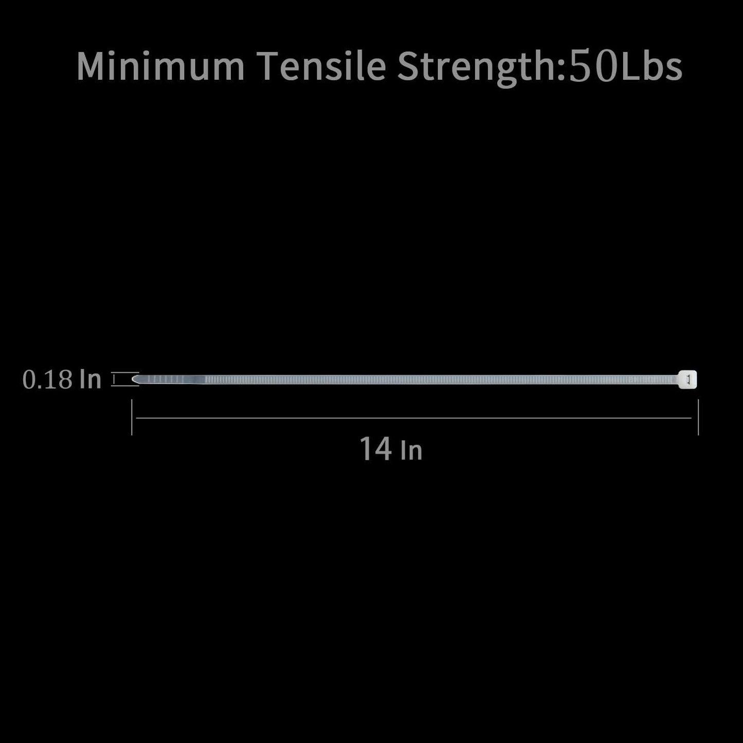 XINGO 100PCS Cable Zip Ties Heavy Duty, Premium Nylon Plastic Wire Ties with 50 Pounds Tensile Strength, Self-Locking Black Nylon Zip Ties for Indoor and Outdoor (14 inch, White)