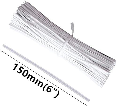 Paper Twist Ties 1000Pcs 6Inch White Color Cable Ties for Making Facial Face Mask Plants Party Cello Candy Gift Bags Cake Pop