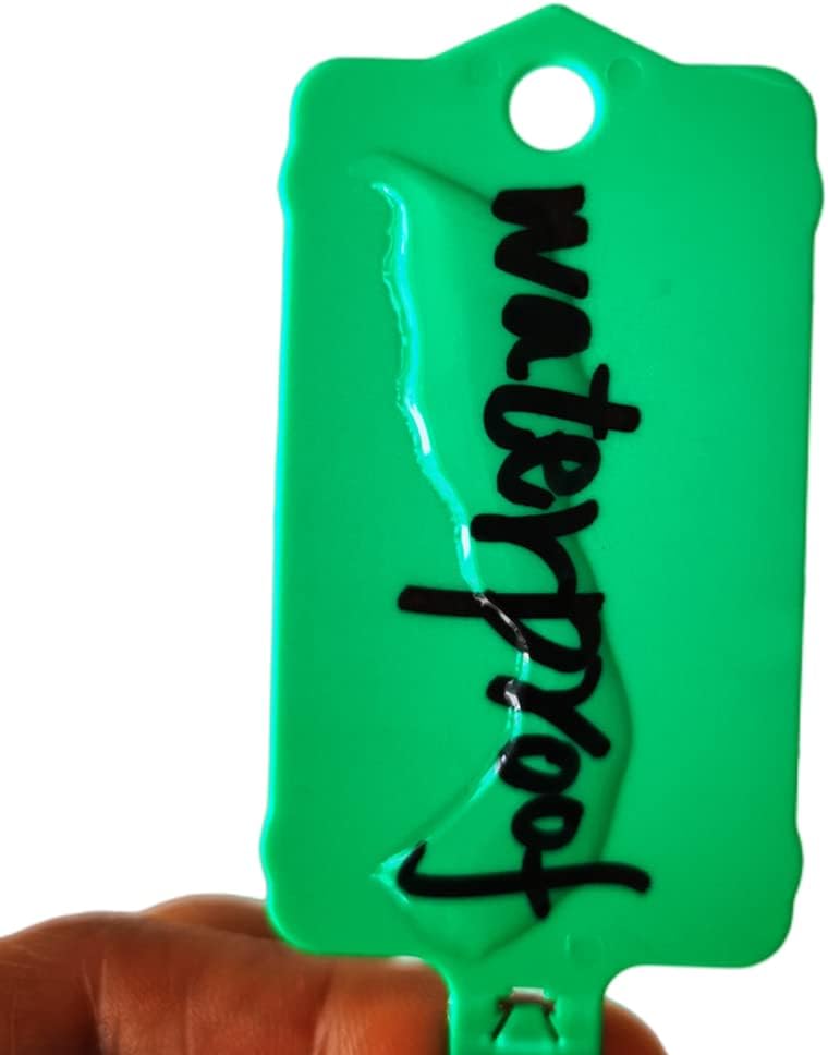 100pcs Reusable Blank Plastic Tags Ties Key Tags 1.45"*2.48" Serrated Tension Sealing Strap with Large Label Plastic Tie Mark Label Waterproof Hang Sign Write on Tag (Green, 100pcs)