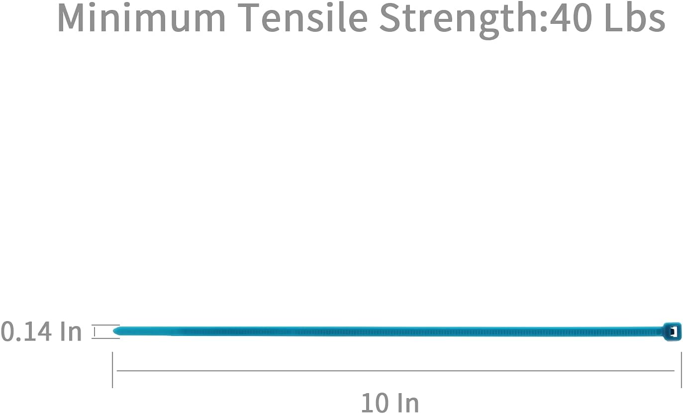 XINGO 10 Inch Cable Zip Ties (500 Pack), 40 Lbs Tensile Strength-Heavy Duty, Self-Locking Nylon Plastic Nylon Wire Ties for indoor and outdoor (Blue)