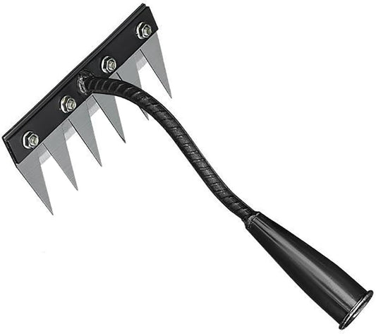 Gardening Hand Weeder Puller Tool, Manual Weeder with Detachable Blade Weeder Puller Tool,High-Carbon Steel Weed Removal Tool for Farm Lawn Garden, 5/6/7/8 Teeth Sizes (6 Teeth)