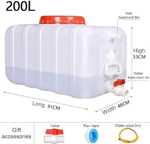 Large Plastic Water Storage Tanks Emergency Water Storage 50L/80L/110L/200L Camping & Hiking Water Storage Water Container Multifunctional Water Tank(Size:80L/21gallon)