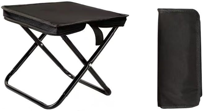 Portable Camping Stool & Folding Small Chair - Compact Folding Stool, Durable Collapsible Stool for Fishing, Hiking, BBQ, Outdoor Events(Black)