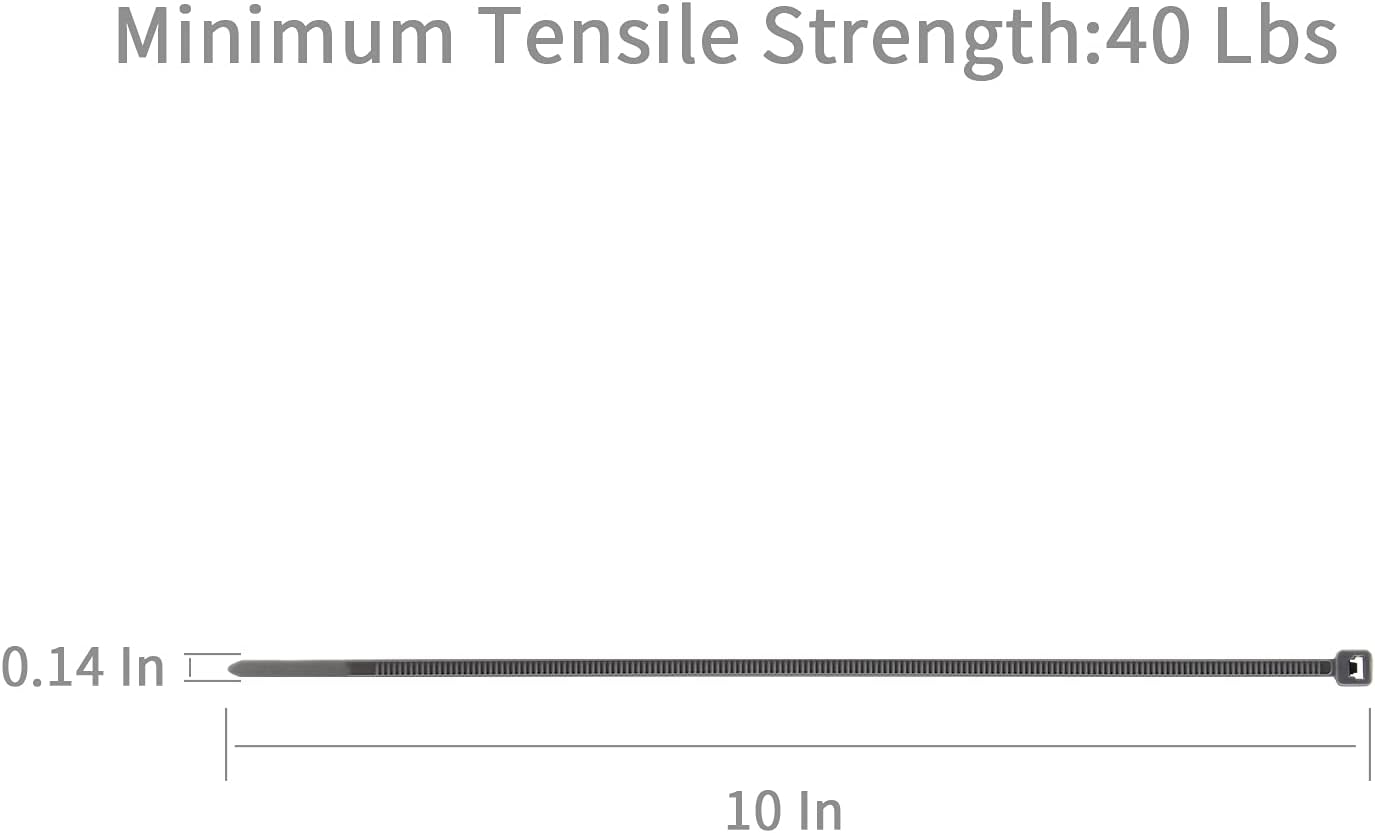 XINGO 10 Inch Cable Zip Ties (500 Pack), 40 Lbs Tensile Strength-Heavy Duty, Self-Locking Nylon Plastic Nylon Wire Ties for indoor and outdoor use (Silver)