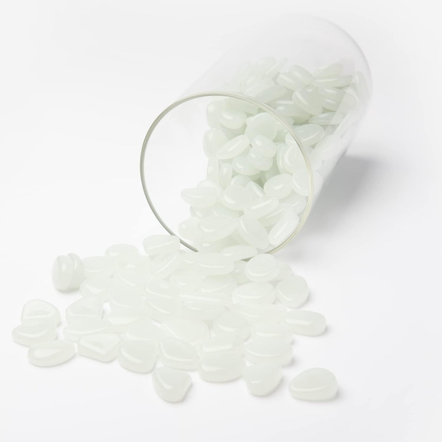 Oubest Glow in The Dark Pebbles/Glow Stones/Glowing Rocks Blue Decor for Garden/Fish Tank/Aquarium/Walkway/Driveway/Plant Pots/Bonsai (200, White)