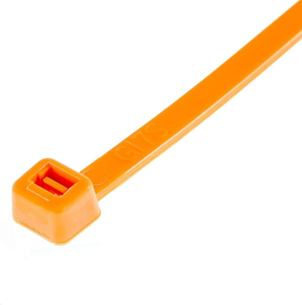 GTSE 8 Inch Orange Zip Ties, 100 Pack, 50lb Strength, UV Resistant Strong Nylon Cable Ties, Self-Locking 8" Tie Wraps