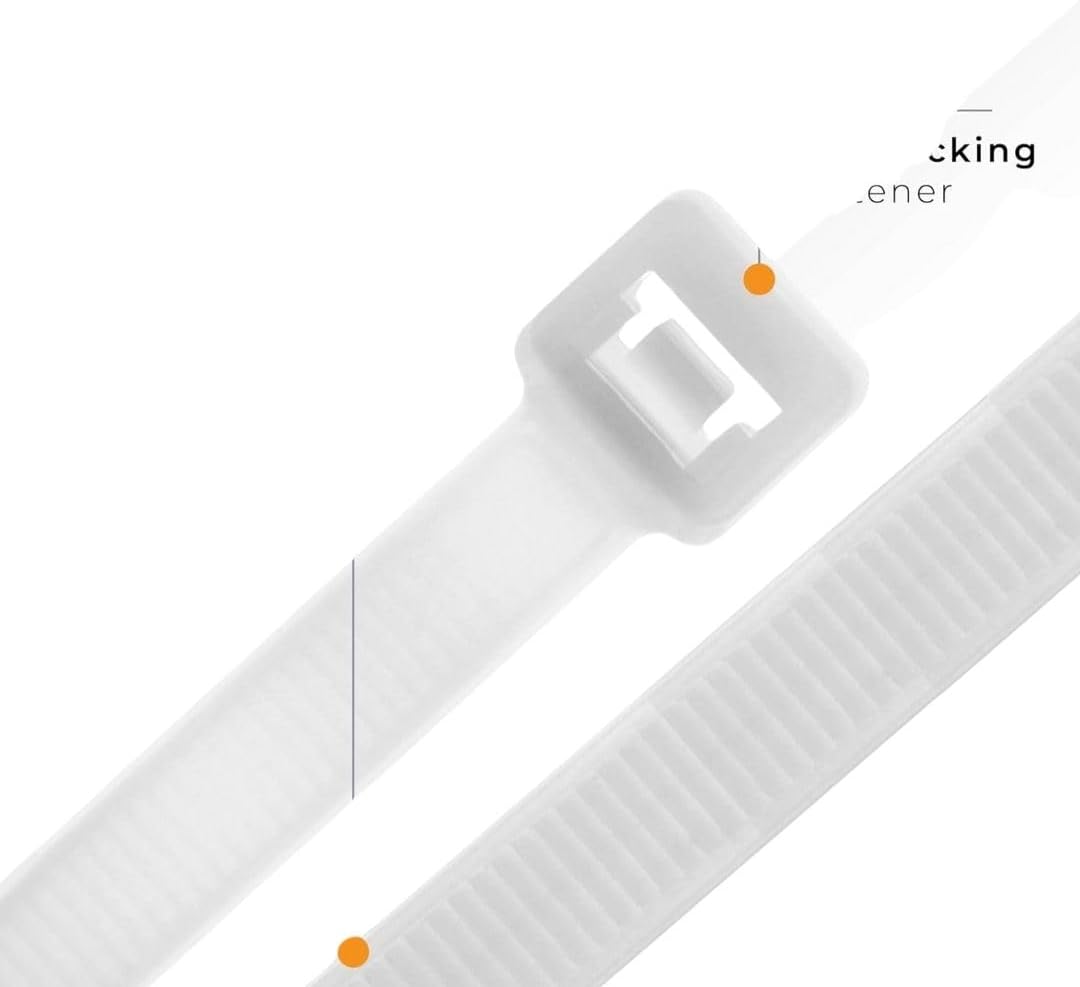 GTSE 8 Inch Black Zip Ties, 100 Pack, 18lb Strength, UV Resistant Strong Nylon Cable Ties, Self-Locking 8" Tie Wraps