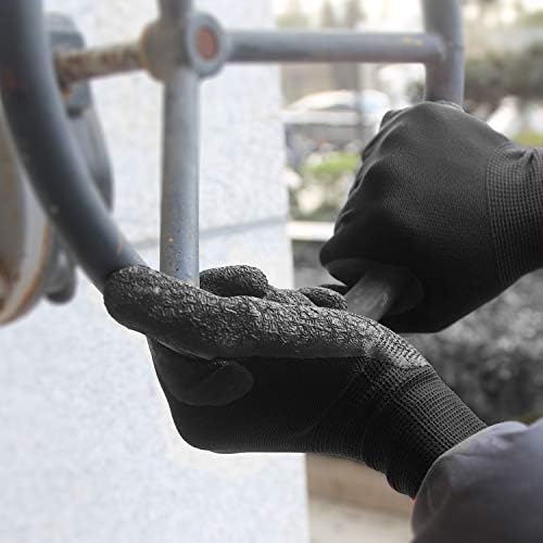 Evridwear Crinkle Latex Rubber Hand Coated Safety Work Gloves for Men Women General Multi Use Construction Warehouse Gardening Assembly Landscaping (S-Size) 120 Pairs Pack