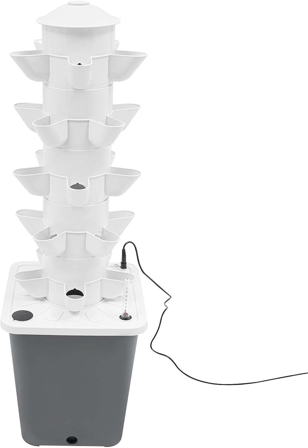 Hydroponics Vertical Growing Kit with Grow Lights 25-Plants Garden Hydroponic Growing System Outdoor Outdoor Indoor Vertical Garden Planter Tower with Automatic Watering for Herbs Fruits Vegetables