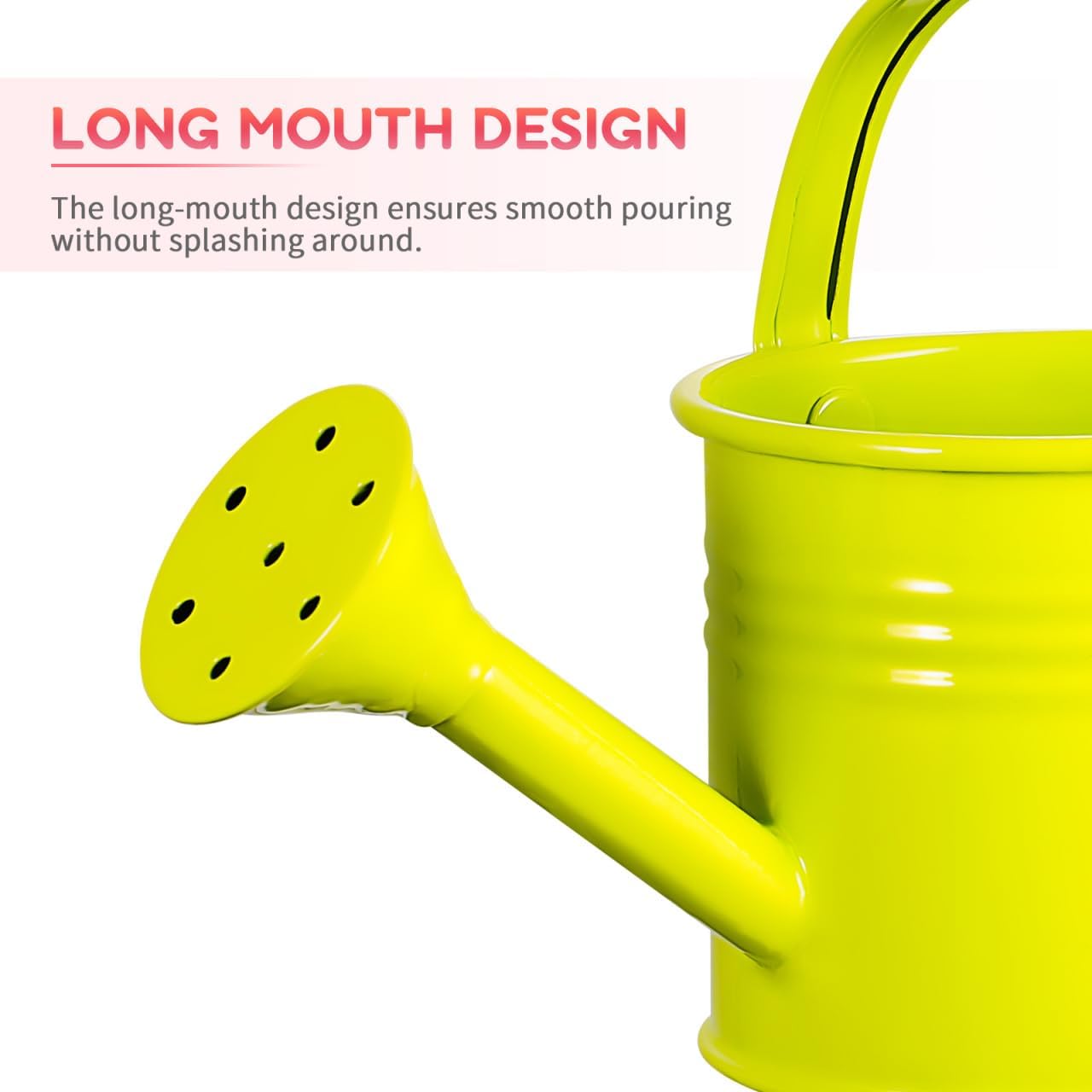 Yardwe 5pcs Kids Metal Watering Cans, Mini Iron Watering Pots with Long Spout and Ergonomic Handle for Indoor Plants, Garden, and Home Use, 6.29 X 2.95 X 2.95 Inch