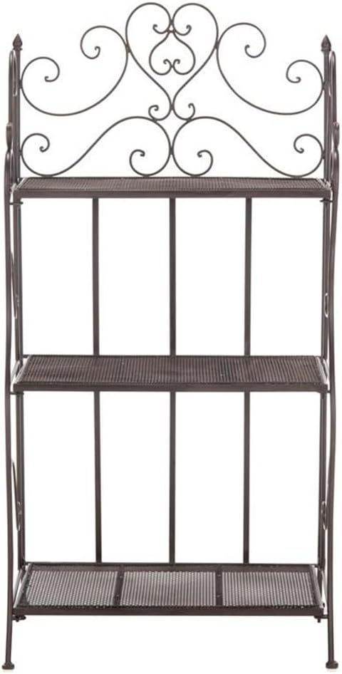 SAFAVIEH PAT5022B Outdoor Collection Torus Unearthed Rust 3-Tier Shelf