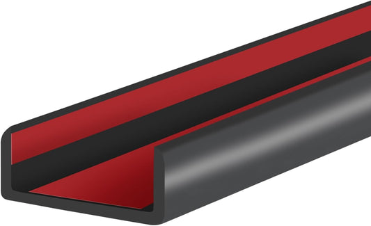 Rubber Edge Trim, Self-Adhesive U Shaped Edge Protector for Plywood, Cabinet, 1-5/8" Wood Edge Banding, Flexible Furniture Repair, EPDM Material, Fit 1-5/8"(41mm), Length 20Ft, Black