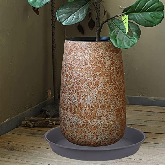 2 Pack of Bird Bath Bowl 12", 1.6" Depth, 10 12 inch Birdbath Bowls Dish Only for The Garden, Large Plant Saucer (12", Gray)