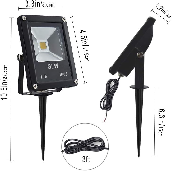 Low Voltage Landscape Lights 10W 12V Outdoor Spotlights IP65 Waterproof Garden Lights,3000K Warm White Landscape Lighting for Yard,Tree,[8 Pack]