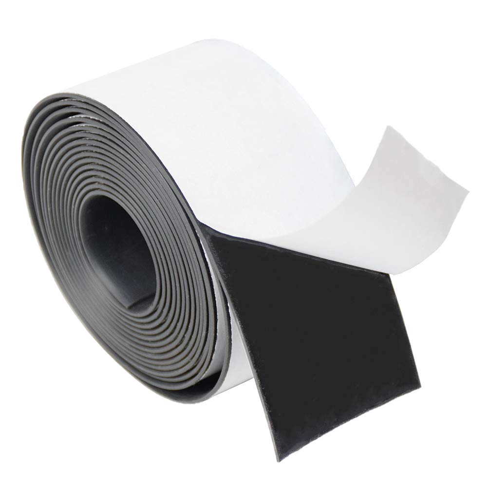 DOBTIM Adhesive Neoprene Solid Rubber Strips 1/16 (.062)" Thick X 2" Wide X 10'Long, Self Stick Rubber Sheet Non-Slip Insulation Strip Roll