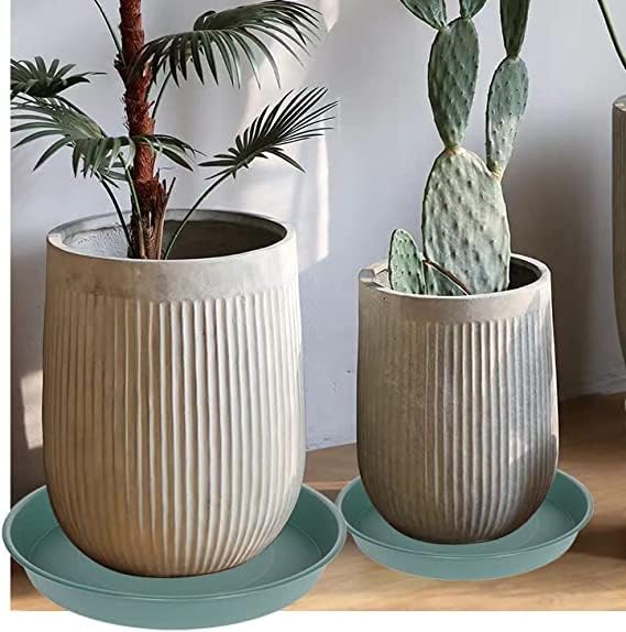 6 Pack of 12 inch Plant Saucer Bird Bath Bowl, Heavy Duty Plastic Plant Saucer 12 inch Round, Durable Plant Tray for Pots, Plant Saucers for Indoors, Plant Trays for Planter (12", Green)