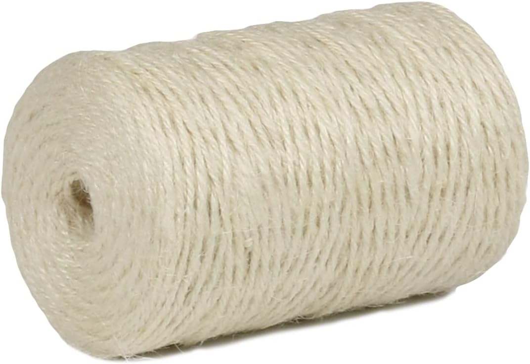 PerkHomy Natural Jute Twine 600 Feet Long Colored Twine Rope for Crafts Gift Wrapping Packing Gardening and Wedding Decor (Beige)