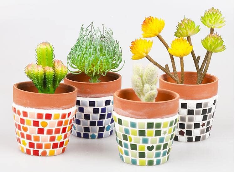 500g/1.1lb Random Color Ceramics Mosaic Tiles,DIY Making Creative Ceramic Mosaic Tiles for DIY Craft Plates Flowerpots Vases Cups Mosaic Making Supplies (Square)