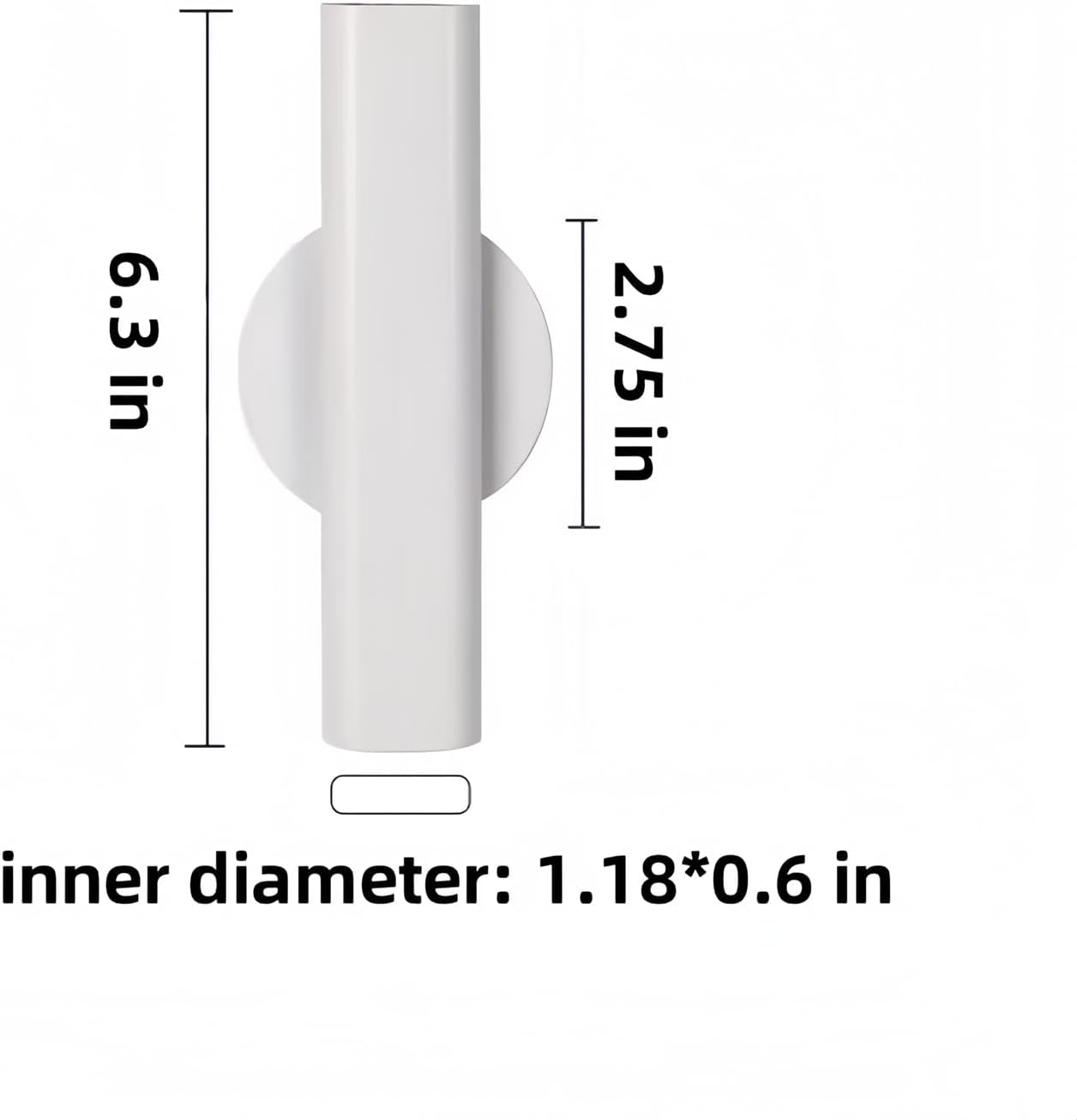 Self Adhesive Wall Vase Metal Tube Decoration Holder Used to Display Dried Flower, Faux Flowers, Fake Flowers, Also Suitable for Cemetery Memorial Decoration (2 Pcs White)