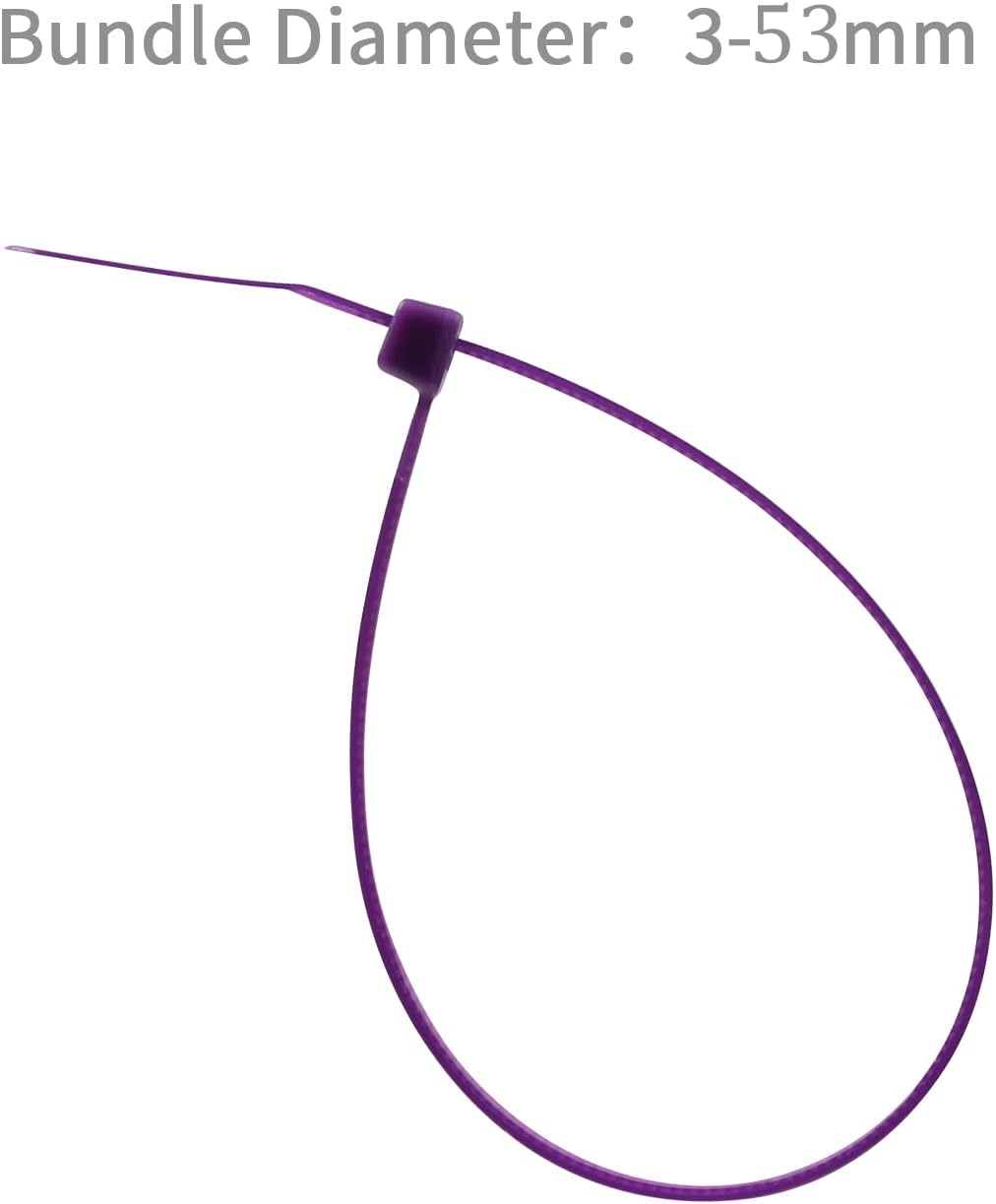XINGO 1000 PCS Purple Zip Ties 8 Inch, 60 LBS Tensile Strength, Self-Locking Nylon Plastic Nylon PA66 Wire Ties for Indoor and Outdoor Use