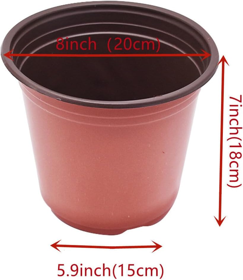 100 PCS 8 Inches Plastic Plant Nursery Pots Reusable for Succulents Seedlings Cuttings TransplantingSeedlings Plastic Plant Pots with Drainage Holes