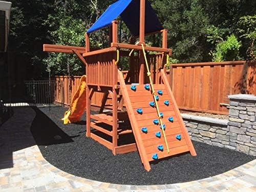 Playsafer Rubber Mulch Nuggets Protective Flooring for Playgrounds, Swing-Sets, Play Areas, and Landscaping (1,000 LBS - 39 CU. FT., Black)