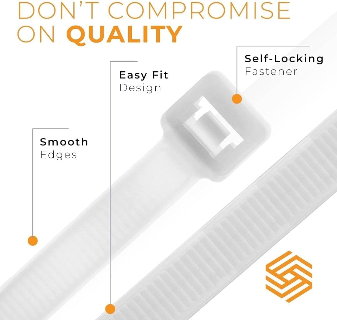 GTSE 4 Inch Silver/Gray Zip Ties, 100 Pack, 18lb Strength, UV Resistant Nylon Small Cable Ties, Self-Locking 4" Tie Wraps