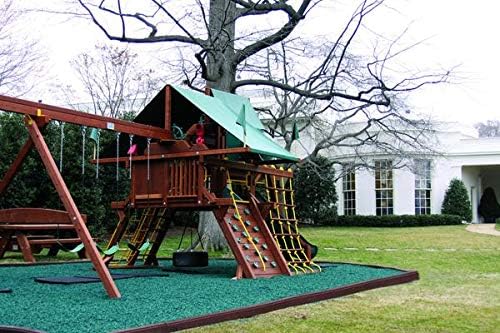 Playsafer Rubber Mulch Nuggets Protective Flooring for Playgrounds, Swing-Sets, Play Areas, and Landscaping (2,000 LBS - 77 CU. FT, Green)