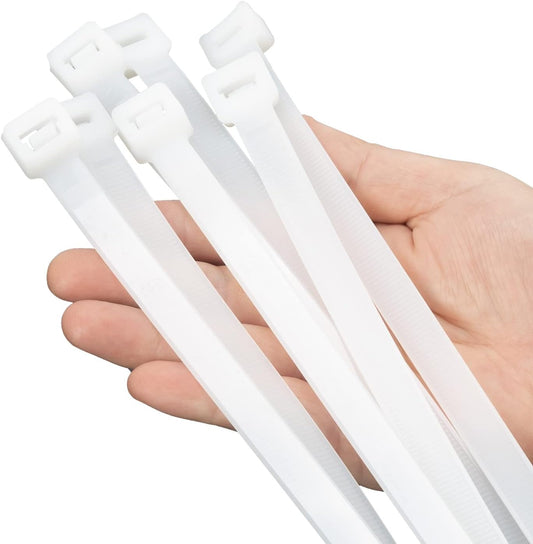 XINGO 36 inch Zip Ties Heavy Duty 40 PCS, 250 LBS Ultra Strong Plastic Wire Ties, Large Cable Ties xtra Long Tie Wraps, Indoor and Outdoor UV Resistant (White)