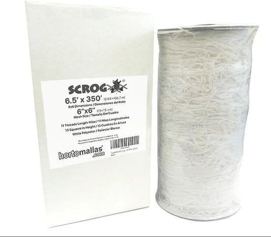 OLDMACDONALD Heavy Duty Polyester Trellis Netting Bulk Roll, 6.5ft x 350ft (79” x 350’ | 2.04m x 106.7m), 6" (15 cm) Squares, Heavy Duty Scrog Net Climbing Plants