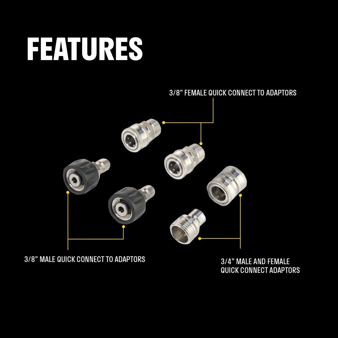 ACTIVE Quick Connect Kit M22-14mm for all type of Pressure Washers, Male Female 304 Stainless Steel Quick Disconnect Kit for Power Washer, Operating with Max 4000 PSI & 12 GPM at a temperature of 212F