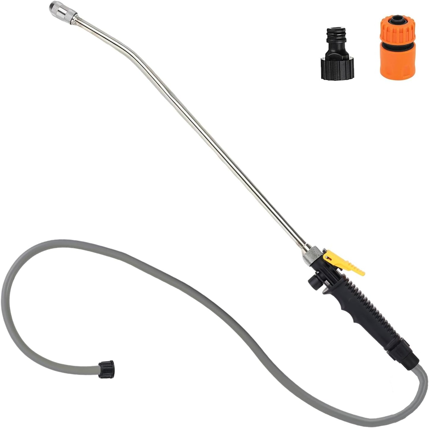 19 Inch Spray Wand Replacement for Ryobi, Adjustable Nozzle Stainless Steel Sprayer Wand with 1.2m Hose and 1/2" Hose Quick Connector, Sprayer Wand Compatible with Pump Sprayer (Black)