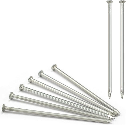 Landscape Staples 150 PCS Metal Heavy Duty Garden Stakes Artificial Turf Stakes for Paver Edging Weed Barrier Fabric Holding Fence Rust Proof Sod Pins Stakes and Carpentry Tent 6 Inch Silver